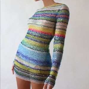 Sequin stripe dress